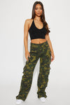 No Regrets Camo Cargo Pant - Olive/combo