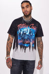 Motley Crue GGG Tracklist Dip Dye Short Sleeve Tee - Black/White