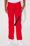 Mini Stunting Is A Habit Moto Skinny Jeans - Red