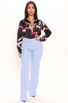 Even The Odds Wide Leg Pants - Light Blue