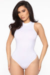 Mel Sleeveless Mock Neck Bodysuit - White