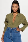 Willow Oversized Gauze Shirt - Olive