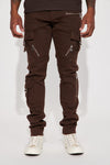 Inspect Me Cargo Stacked Skinny Jeans - Brown