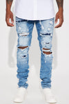 Ready To Unwind Stacked Skinny Jeans - Medium Wash