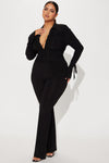 Get A Good Look Ruched Jumpsuit - Black