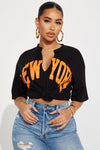 New York Girl T-Shirt - Black/Orange