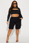 Fresh Strap On Parachute Shorts - Black