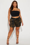 All Around Belted Camo Cargo Short - Olive/combo