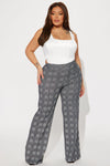 Victoria High Waisted Dress Pant - Black/White