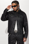 No One Dies From Love Waxed Trucker Jacket - Black