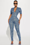 Dressed In Denim Jumpsuit - Denim