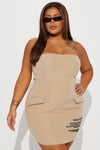 Donna Mini Dress - Taupe