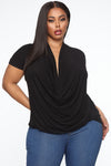 Cowl Hearted Top - Black