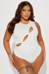 Kim Cut Out Bodysuit - White