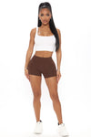 Plain Jane Mini Shorts - Chocolate