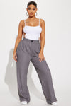 Work It Pinstripe Trouser Pant - Grey