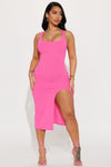 Yacht Ready Midi Dress - Hot Pink