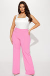 Victoria High Waisted Dress Pants - Pink