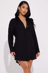 Living Life Shirt Dress - Black