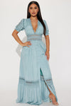 Cannes Sunset Maxi Dress - Light Blue