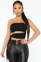 Cut My Trust Wrap Top - Black