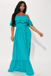 Caribbean Beauty Maxi Dress - Turquoise