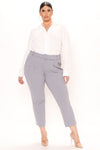 Talia Belted Pants - Grey