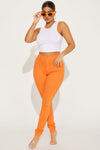 Classic Color High Waist Skinny Jeans - Orange