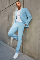 The Modern Stretch Slim Trouser - Light Blue