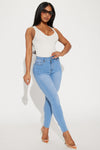 Vibe Check Curvy Stretch Skinny Jeans - Light Wash