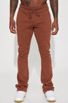 Tyson Skinny Stacked Flare Sweatpant - Chocolate