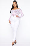 Super High Waist Denim Skinnies - White