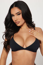 Light As A Feather Microfiber Triangle Bralette - Black