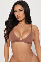 Light As A Feather Microfiber Triangle Bralette - Mocha