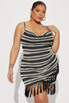 Bali Mami Crochet Mini Dress - Black/combo