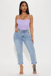 So Far So Good Non Stretch Mom Jeans - Light Wash