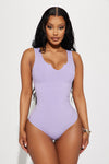 Talia Ribbed Bodysuit - Lavender