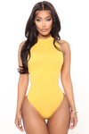 Mel Sleeveless Mock Neck Bodysuit - Mustard