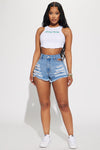 Cutting It Close Non Stretch Denim Shorts - Light Blue Wash