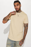 Essential Basic Scallop Tee - Tan