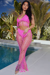 Day In Dubai 2 Piece Cover Up Set - Hot Pink