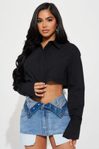 It's A Must Asymmetrical Poplin Shirt - Black