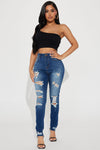 Imagine That High Rise Stretch Skinny Jeans - Dark Wash