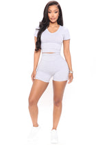 Hailey Biker Shorts - Heather Grey