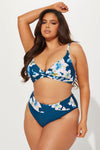 In The Tropics Tummy Control 2 Piece Bikini - Blue/combo