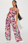 Street Art Camo Jumpsuit - Pink/combo