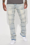 About Fray Stacked Skinny Flare Jeans - Light Wash