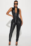 Lexi Leather Jumpsuit - Black