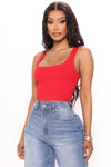 Kimmy Square Neck Tank - Red