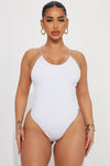 Camila Double Lined Bodysuit - White